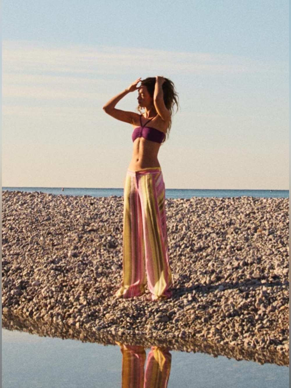 Zara Striped Multi Color Linen Pants - Picture 4 of 8